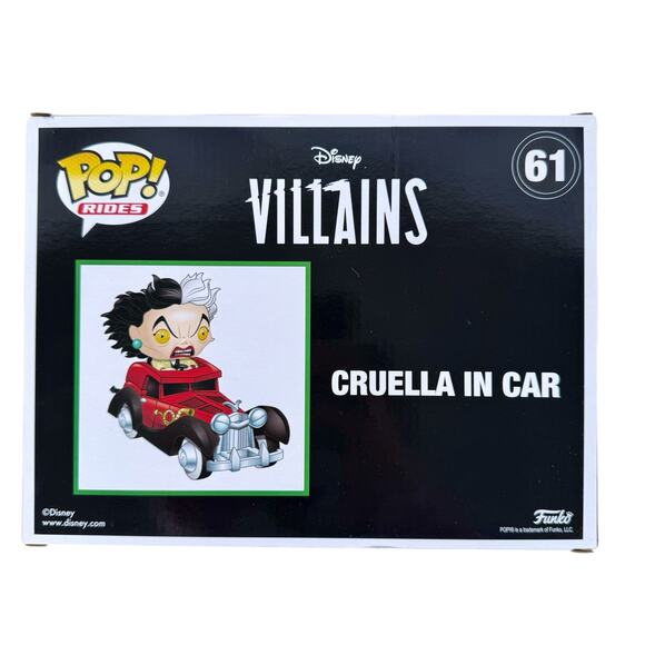 Funko Pop Cruella in Car 61 Disney Villains NEW Dalmatians Hot Topic Exclusive - Picture 4 of 8